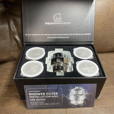 Filtered Shower Head High Pressure Shower Filter Hard Water With 4 Filters NEW