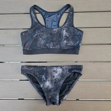TYR Women Grey/Black Camo Harley Raverback Top & Classic Bikini Sz S NEW Sample 