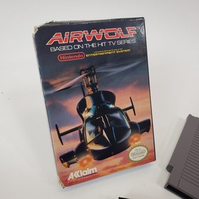 Carrello scatola gioco NES Airwolf testato funziona con manicotto antipolvere no manuale
