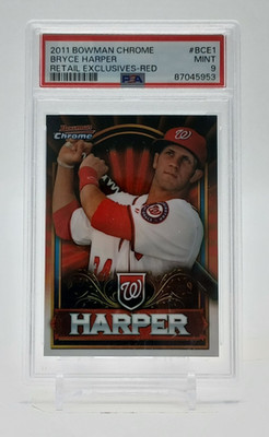 2011 Bowman Chrome Bryce Harper BCP1 Rookie RC PSA 9 Mint Nationals MLB Prospect