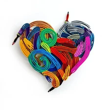 Patricia Govezensky- Original Painting on Cutout Steel "Colors of Love"