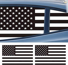 2PCS Car Rear Quarter Window Sticker Decal, Waterproof Vinyl Matte-American Flag