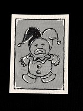 ACEO Original Art - Sad Clown, Jester, Cute, Sweet - Acrylic - 2.5x3.5 by M.A.R
