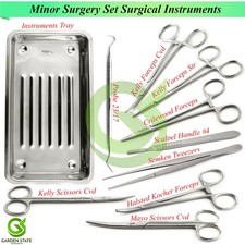 10 Piece Minor Surgery Set Surgical Instruments Dissection Scissors Forceps Kit