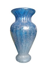 GRANDE VASO VETRO PULEGOSO IRIDATO MURANO CM.35 ANNI 50