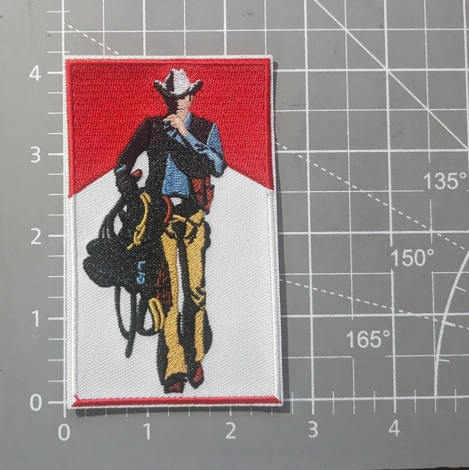 Cowboy Western Country Rancher Rodeo Pop Art Embroidered Iron On Patch 4.25x2.75 - Image 2 of 3