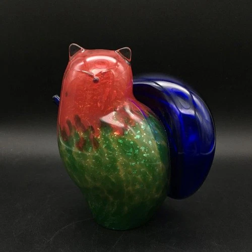 MURANO ART GLASS CAT SIGNED BY FRANCO MORETTI (MADE IN ITALY) E4807