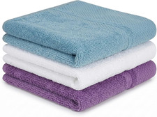 100 Cotton Wash Cloths, 13 X 13 Inch, 3 Pack, Multicolor  Highly Absorbent, So