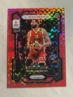 2023-24 Panini Prizm Euroleague Red Power Nikola Mirotic /75 #48 Olimpia Milano