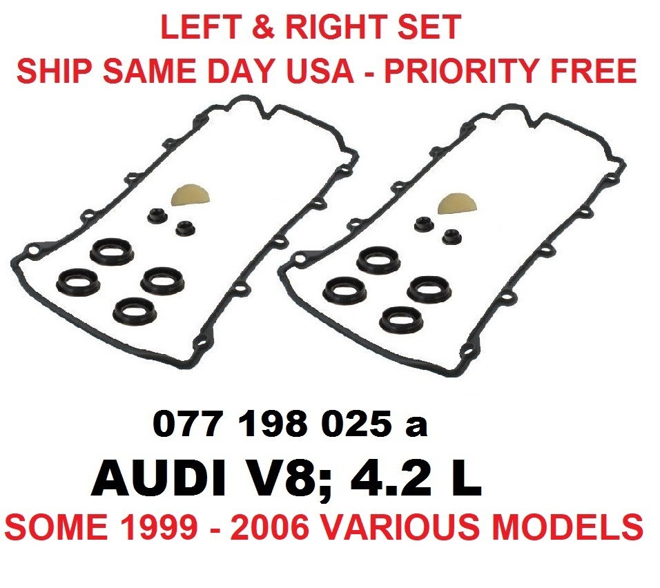PARTS2AUDI 엔진 밸브 커버 가스켓 세트 (좌우) 아우디 A8 V8 4.2L; 077198025A