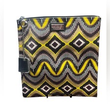 Borsa Gia E Dani Gigi Hill ~10,5x11 Nero Giallo Clutch Cerniera Geometrica Moderna