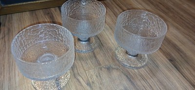 3 iittala Senator Sherbet Stem Ice Glass Timo Sarpaneva Finland Vtg
