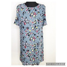 Ann Taylor blue pink purple yellow floral shift dress size 4