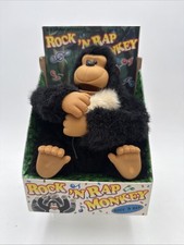 Vtg Rock 'N Rap Monkey 1990's Sound Activated Musical Animated Monkey UNTESTED