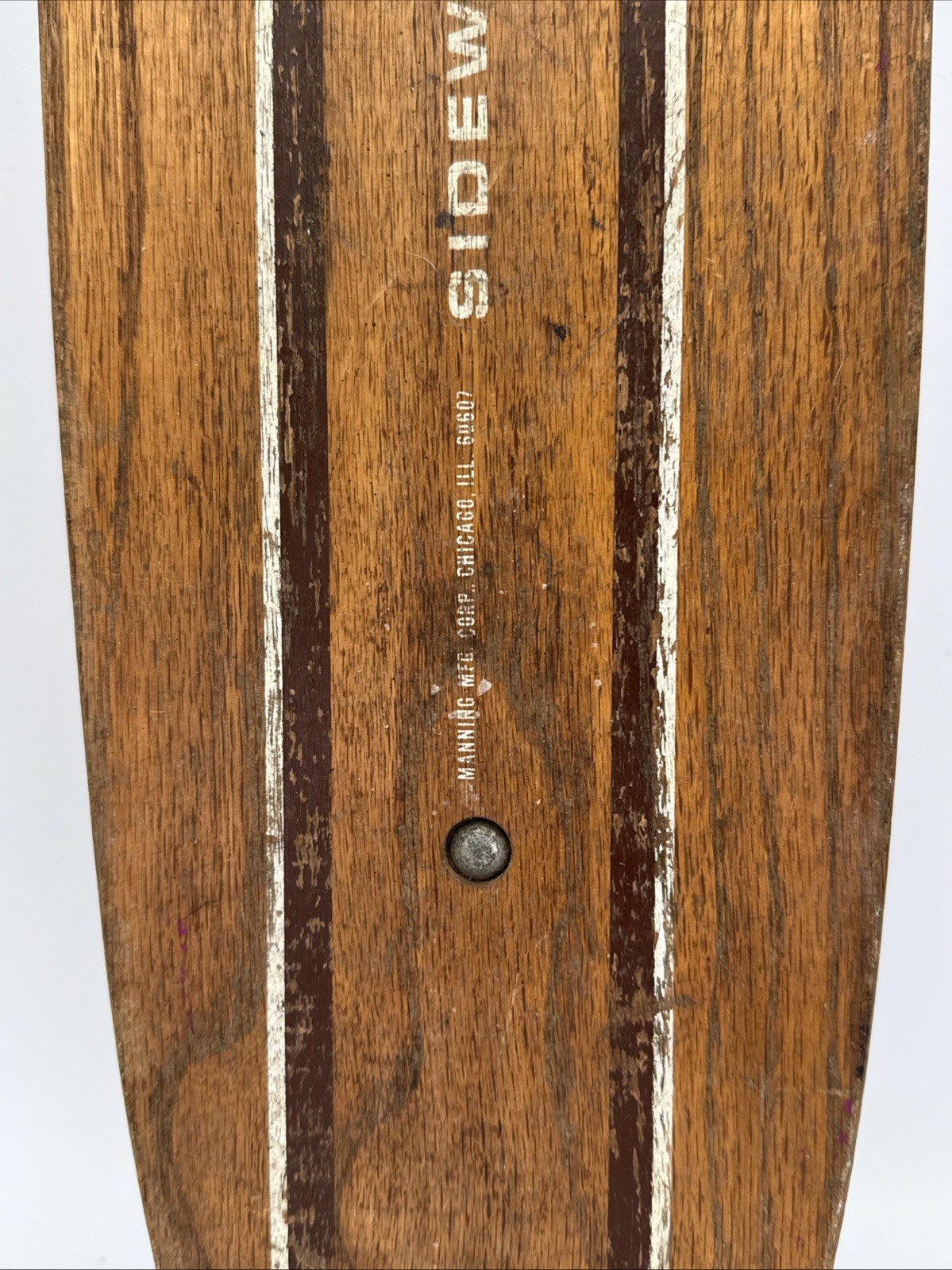 VTG ZIPEES Sidewalk Surfboard 60s Skateboard Manning Mfg Chicago Wood Deck M-444