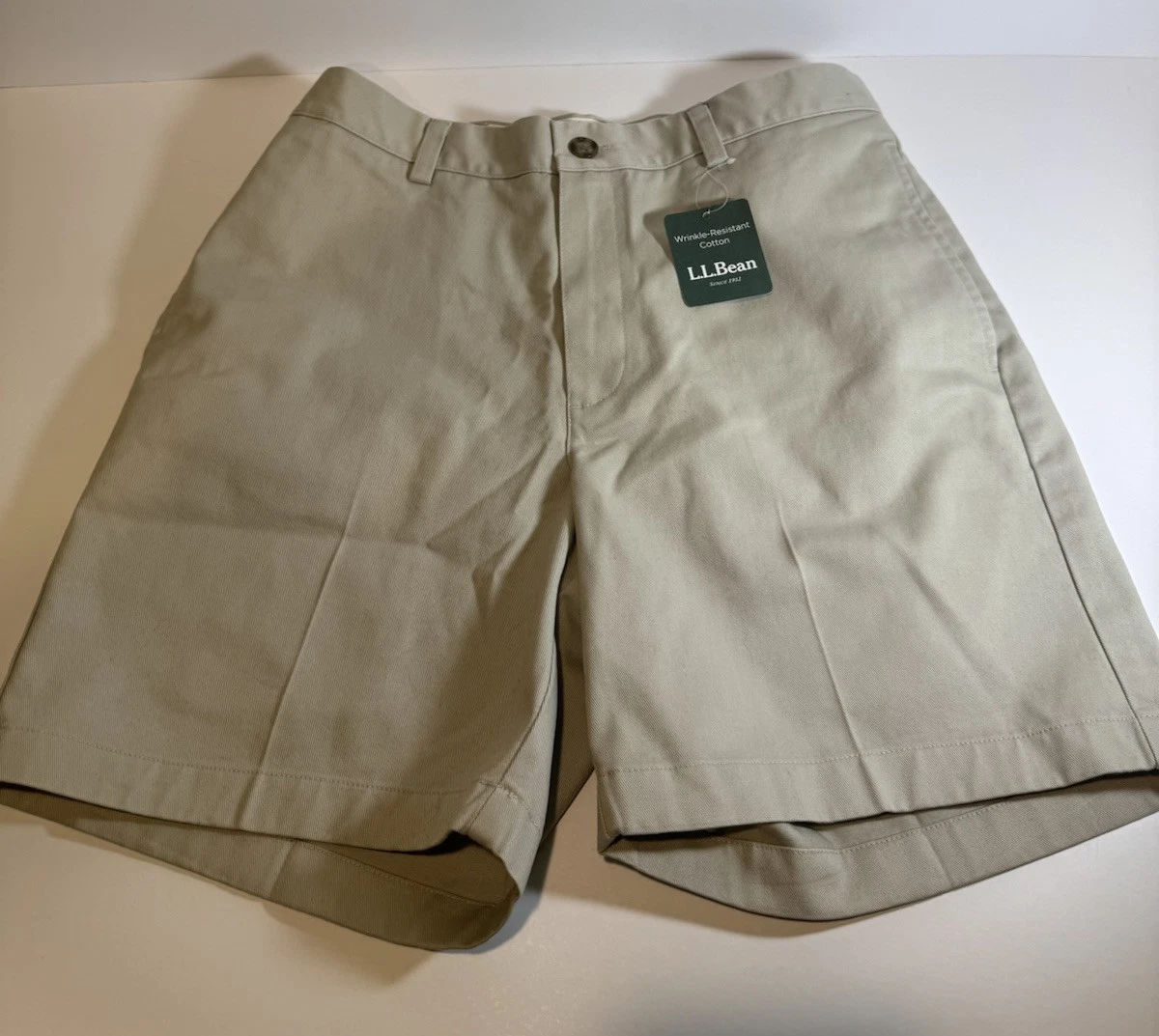 Mens NWT LL Bean Shorts Wrinkle Resistant Khaki Brown Sz Small