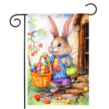 Easter Garden Flag 12x18 Inch Double Sided Happy Easter Bunny Garden Flag Decora