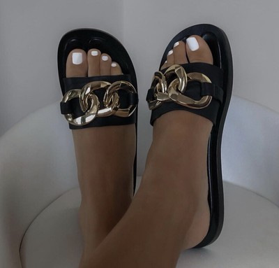 flat chain sandals zara