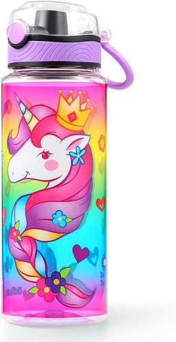 Cute Water Bottle for School Kids Girls, BPA FREE Tritan & Leak Proof & Easy Cle