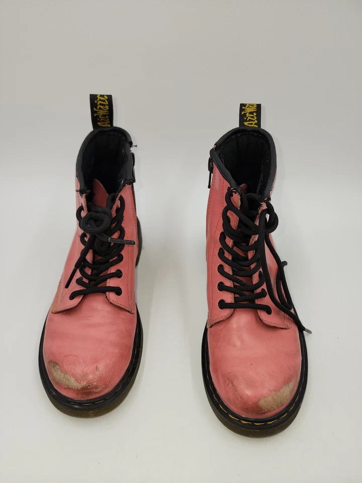 Dr. Martens Air Wair Niñas Botas de Cuero de Combate Rosa Juvenil Talla US 2 EU 33 Foto 3 de 4