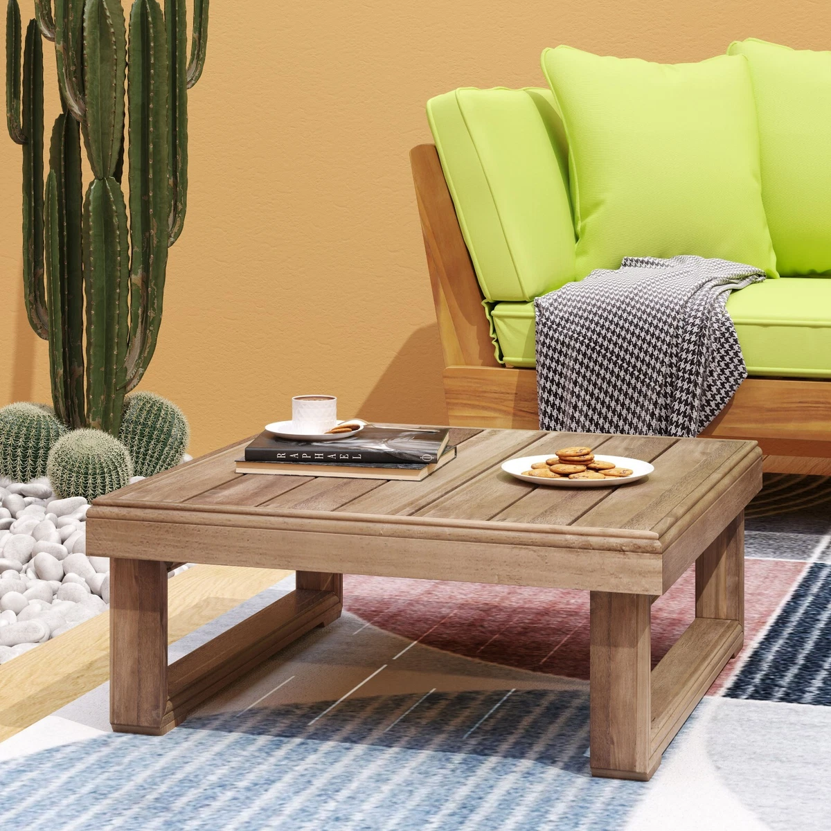 Outdoor acacia wood coffee cheap table