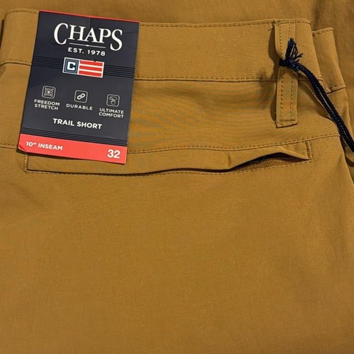 NEW Chaps Mens Regular Fit Trail Short Burlwood Performance Stretch Nylon 32 - Picture 10 of 10