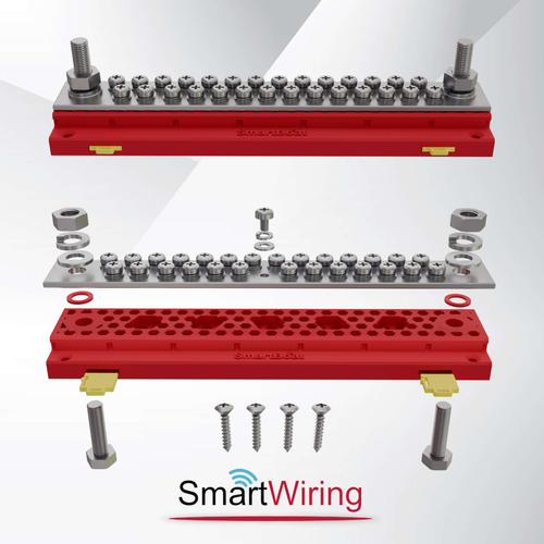 Busbar 150A with Cover, 12v – 48v, 200mm, Screw Terminals - Picture 8 of 12