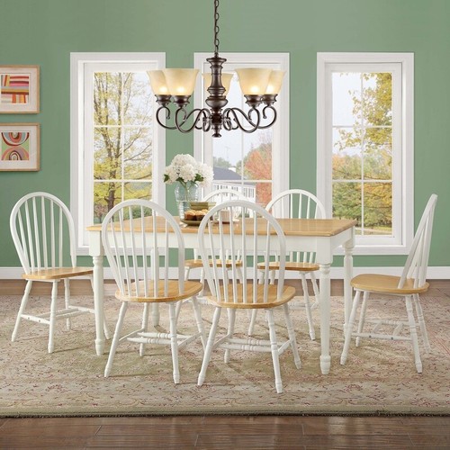 Windsor Solid Wood Dining Chairs Set of 2 Stylish Armless Kitchen Furniture Side - Picture 6 of 9