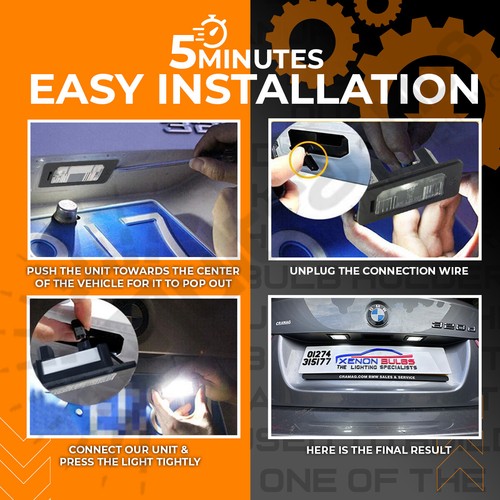 LED LICENSE NUMBER PLATE LIGHT LAMP BULB BMW E90 E91 E92 E93 F30 F31 F35 F80 M3 - 第 3/9 張圖片