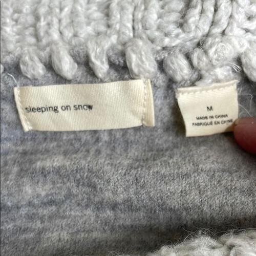 Anthropologie Sleeping on Snow Meribel Gray Cowl Neck Wool Blend Sweater Size M - Picture 10 of 15