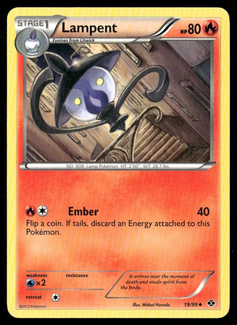 2012 Next Destinies Set Pokemon Card 019  Lampent LP