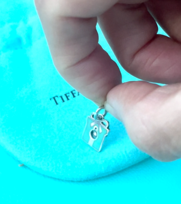 Tiffany & Co. Silver Blue Enamel T&co Logo Cube Square Charm