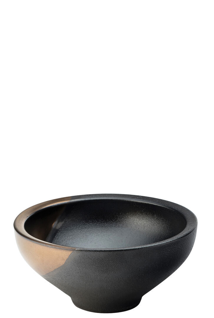 Hedonism Bowl Black & Gold Finish Rice Salad Desserts Bowls 6.5""(17Cm) Pack Of 6