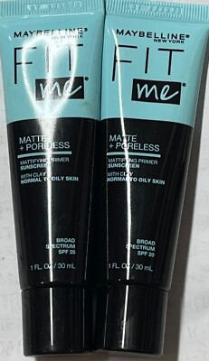 Maybelline Fit Me Matte + Poreless Mattifying Primer Sunscreen, 2 Pack