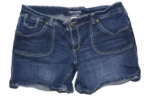 Women's Maurices plus size blue denim shorts size 24x6L