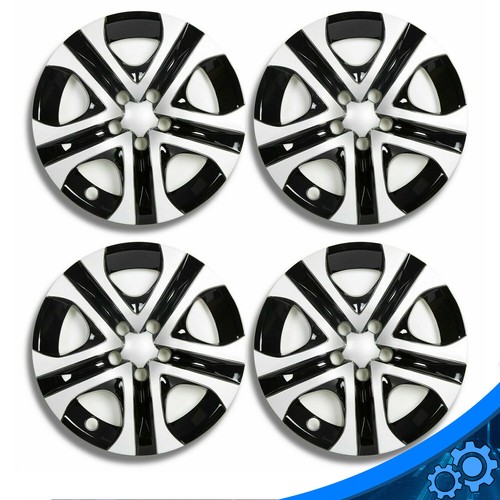 4PCS Silver & Black 17" Hub Caps Full R17 Wheel Covers For Toyota Rav4