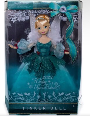 Disney Store Tinker Bell Special Edition 2022 Holiday Doll Brandneu 