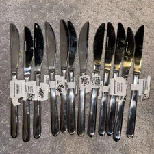 LOT OF 12 Stainless Steel Mirror Finish Dinner Knife Made By Design New With Tag