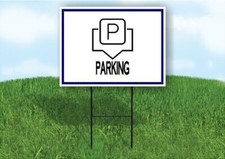 PARKING BLUE BORDER Yard Sign Road with Stand LAWN SIGN