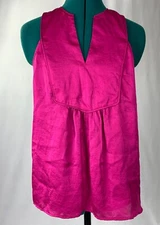 Anthropologie Maeve Pink Womens Sleeveless Blouse Tank Top V-Neck Size 4