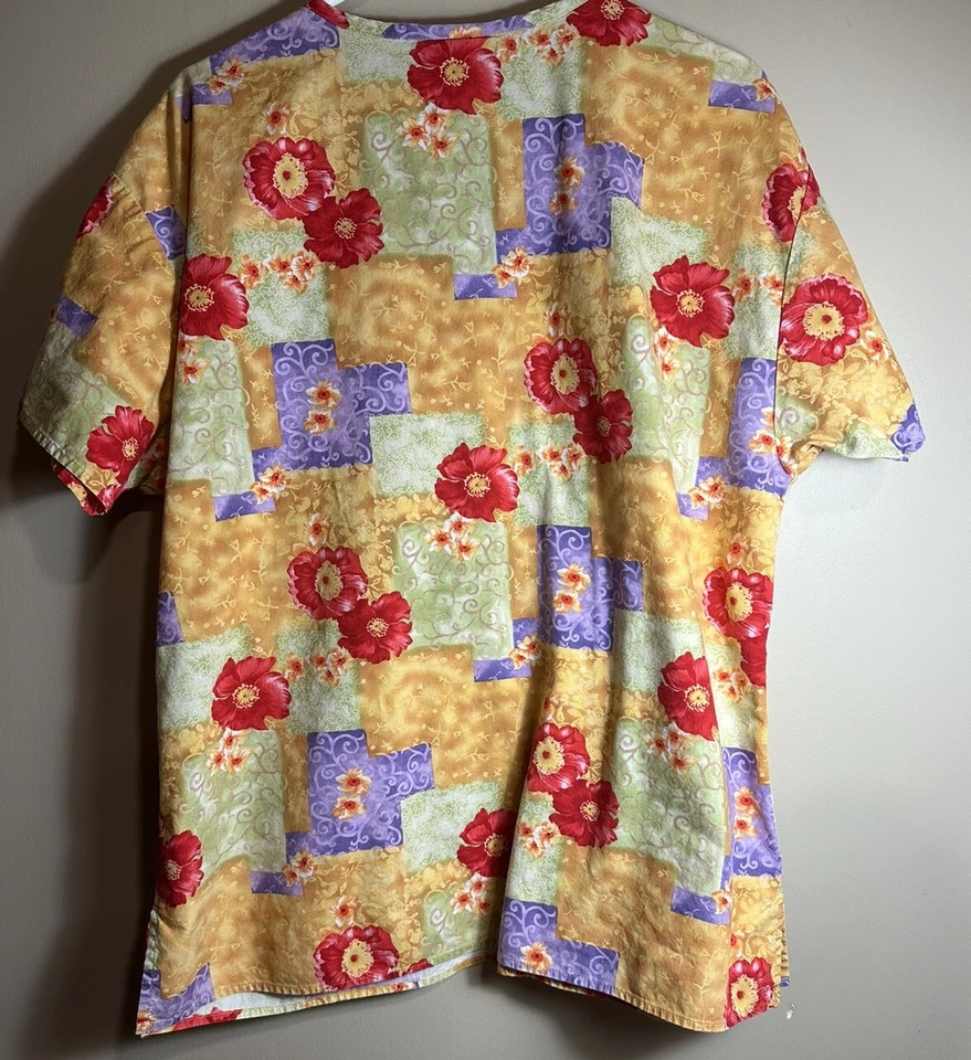 Blusa Médica Crest Cottons Enfermera/Mujer Amarillo/Rojo/Púrpura Talla Mediana Foto 4 de 4