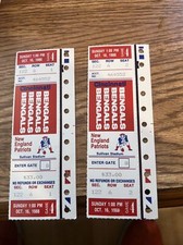 PATRIOTS vs Bengals FOOTBALL  10/161988 ticket SULLIVAN Stad. Ickey Woods Rookie