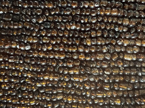 Table Runner Beaded Brown/Amber Acrylic Bead Fringe 31” X 15” Lined Vintage - Picture 9 of 10
