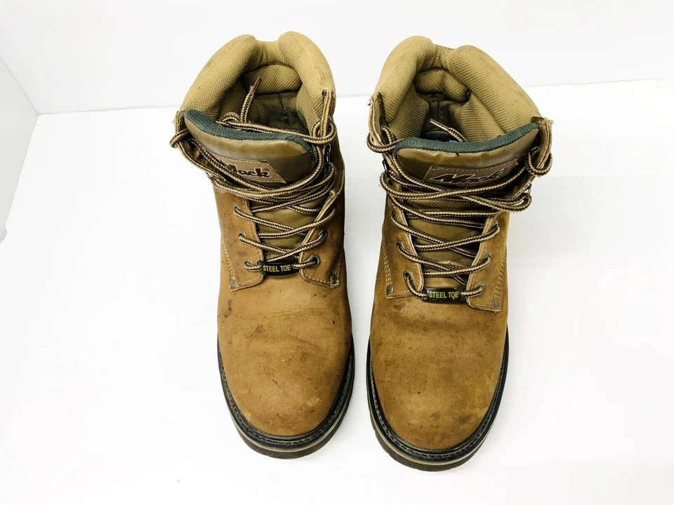 Botas de trabajo Mack para hombre 12 puntera de acero cuero marrón resistente al aceite con cordones Foto 3 de 4