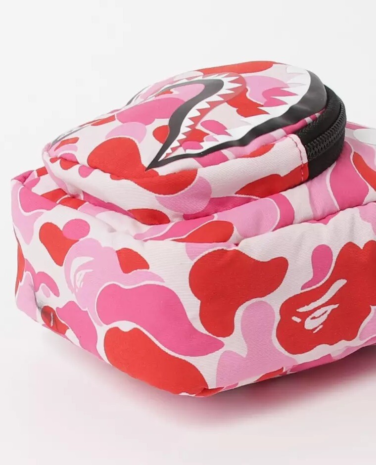 Authentic a bathing ape bape abc camo shark mini bag pink