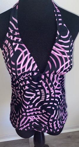 Nike Youth Girls Bathing Suit Swimming Size 10 Halter Top Black Pink Worn Once - Picture 4 of 6