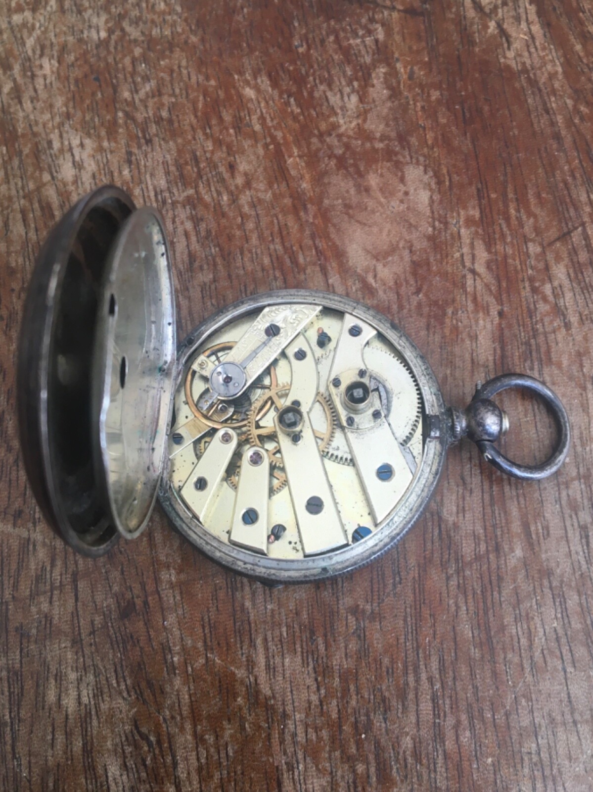 ANTIQUE SOLID SILVER KEY WIND OPEN FACE POCKET WA… - image 3