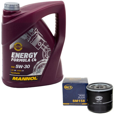 Motoröl Set 5W30 5 Liter + Ölfilter SM 158 für Infiniti Mercedes Nissan Renault