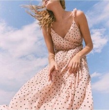 NWOT Madewell Ruffle-Strap Wrap Dress in Inkspot Dots Sz 0