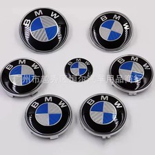 7-piece Set Of Hood Emblem Trunk Badge Wheel Center Caps For Bmw F10 E90 F30 E84